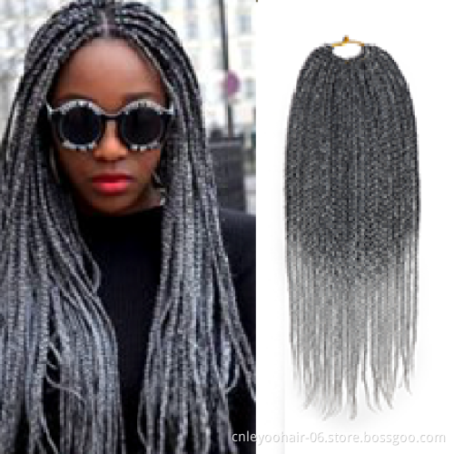 Wholesale 24 Roots Kanekalong Box Braids Crochet Hair 18 Inch Brown Crochet Box Braiding Hair Extension for Women